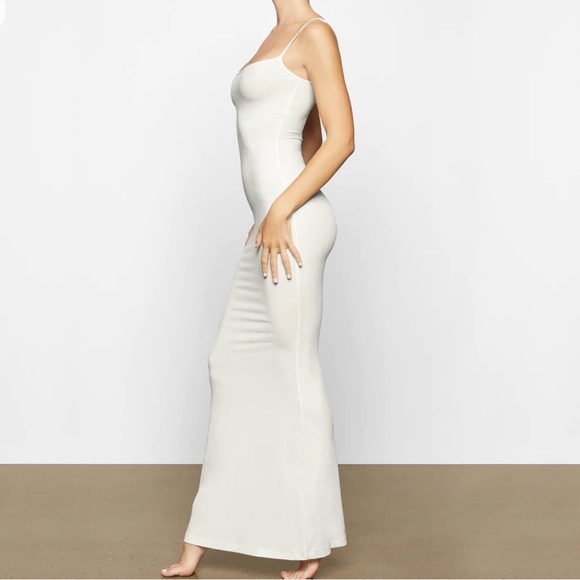 SKIMS SOFT LOUNGE LONG SLIP DRESS | MARBLE - Picture 2 of 6